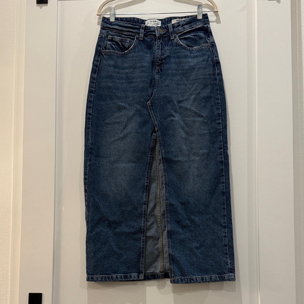 Cotton On Dark Blue Denim Pencil Skirt